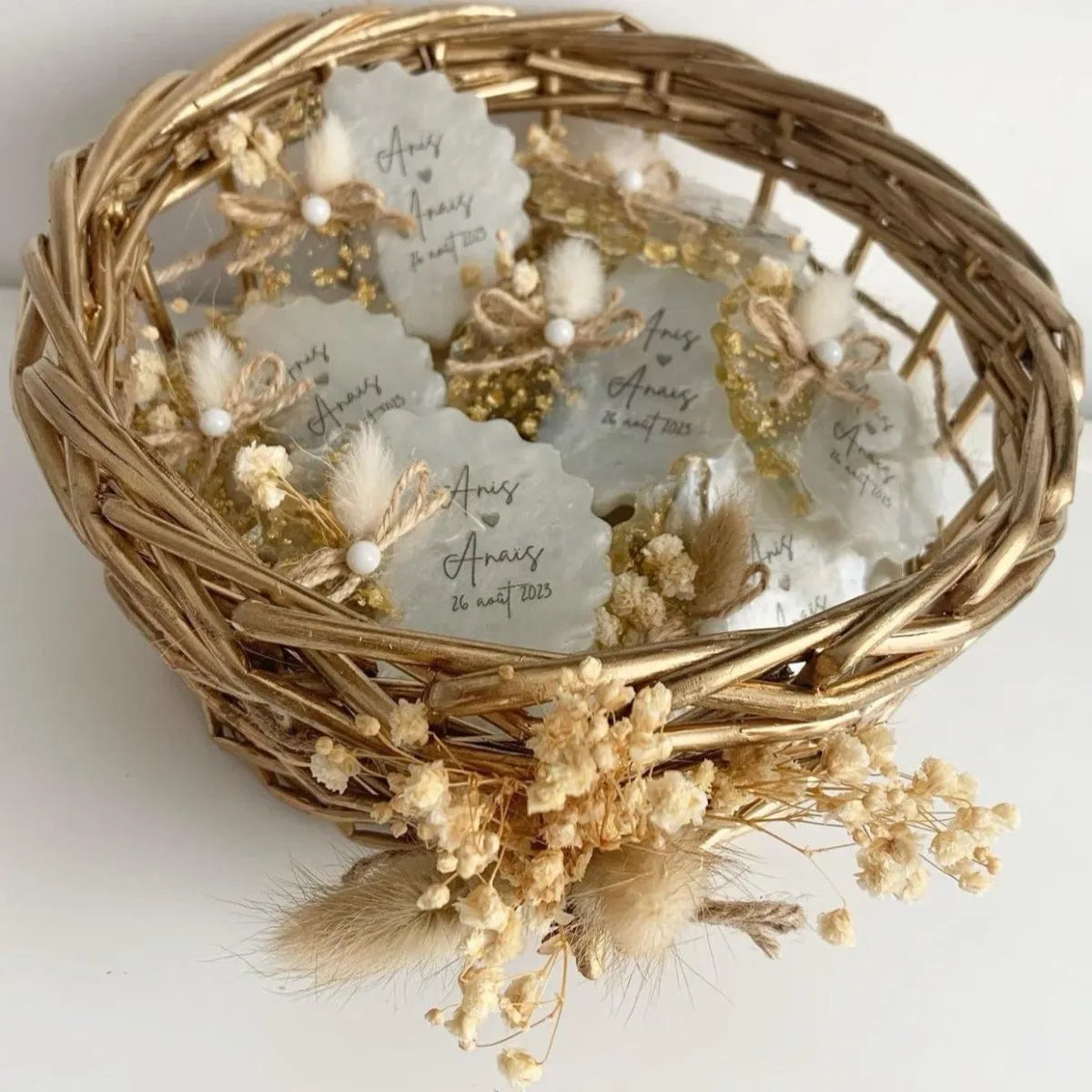 Magnet Flore en résine, souvenir élégant pour mariage ou événement