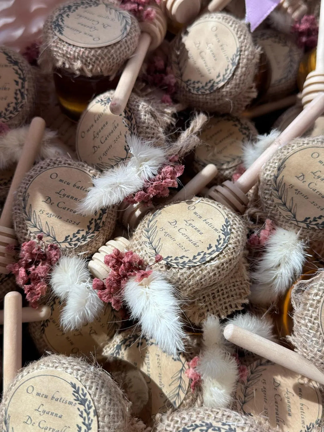 Pot de miel personnalisé baptême Lyanna De Carvalho