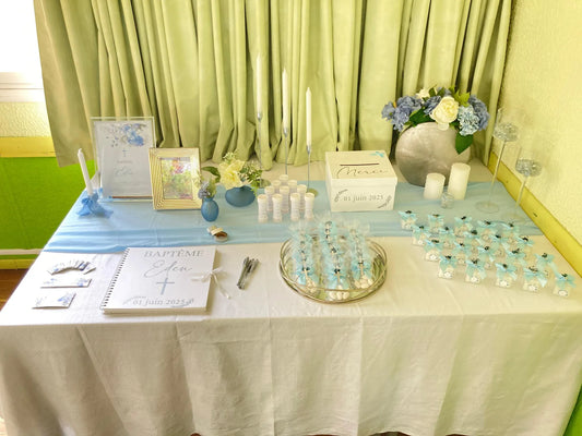 Dragées et bougies inédites personnalisées pour le baptême d'Eden