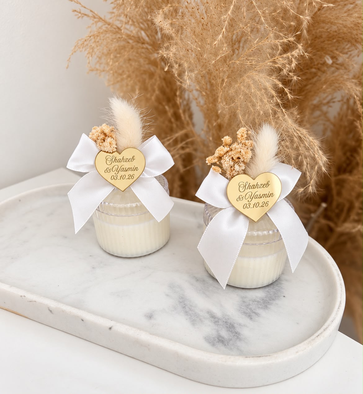 Bougies Cristal Love personnalisées cadeau invité mariage et événement