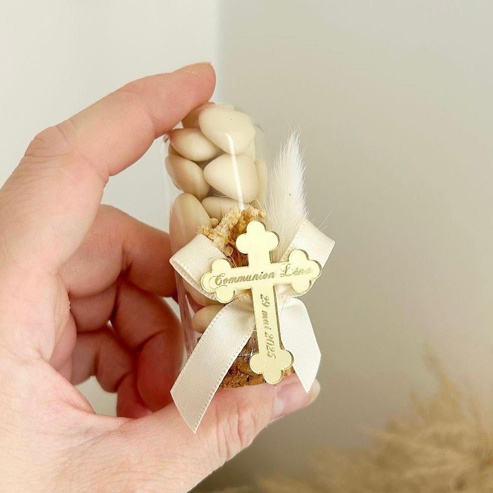 Dragée Cloche Croix cadeau invité Bapteme, communion et mariage 