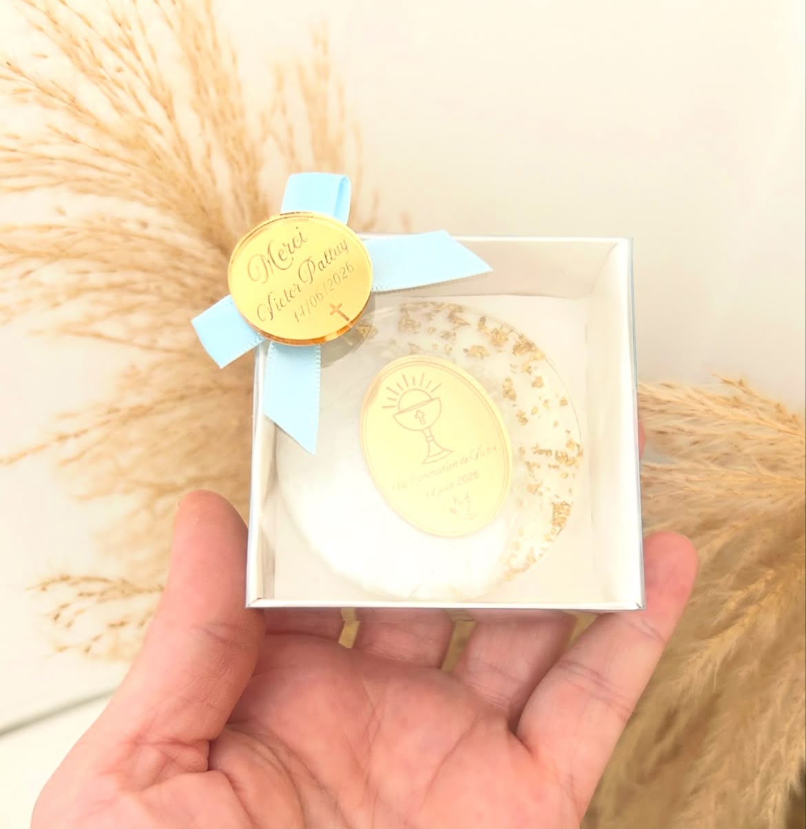 Cadeau invité communion avec Magnet Calice personnalisé