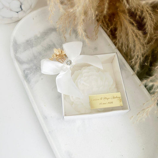 Bougie Rose des neiges - MON CADEAU INVITE
