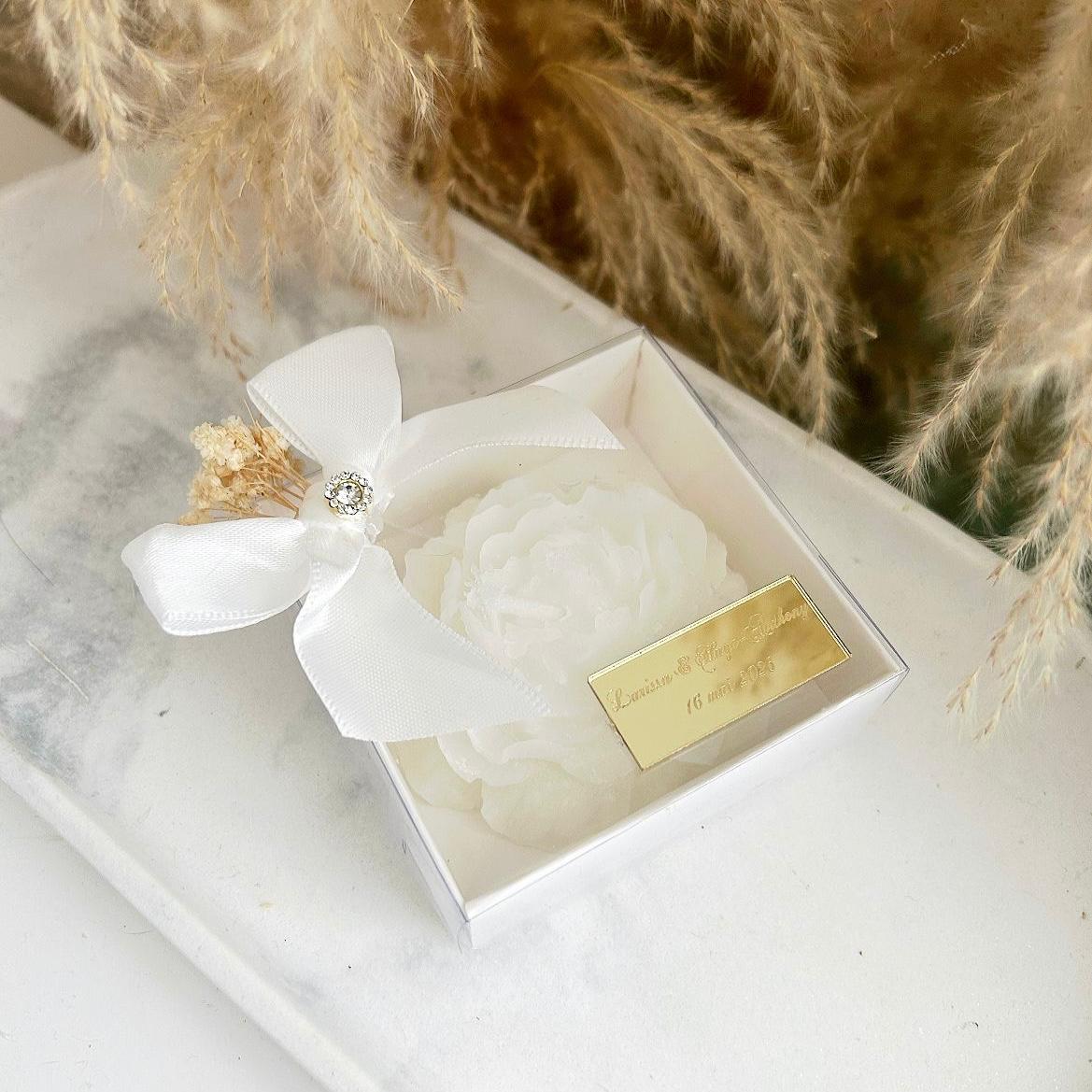 Bougie Rose des neiges - MON CADEAU INVITE